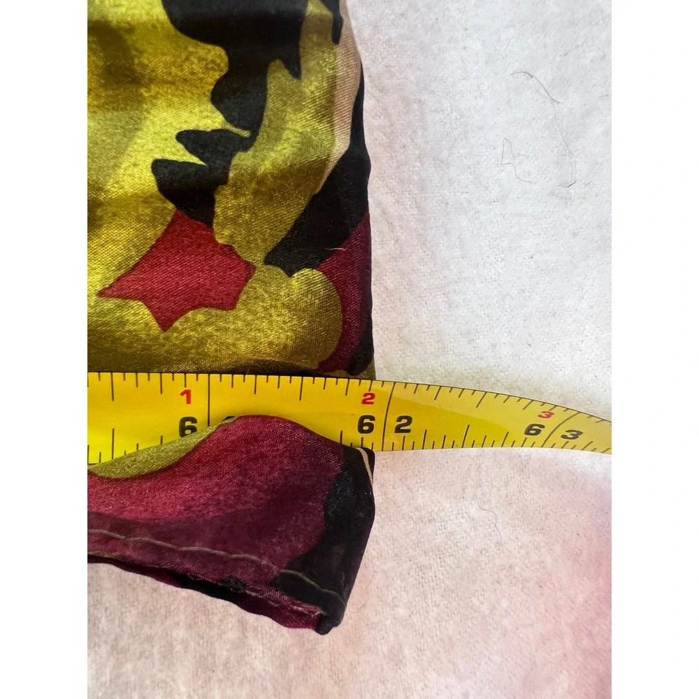 Vintage Floral Silk Feel Scarf Multi Color Oversized Botanical Print Rectangle